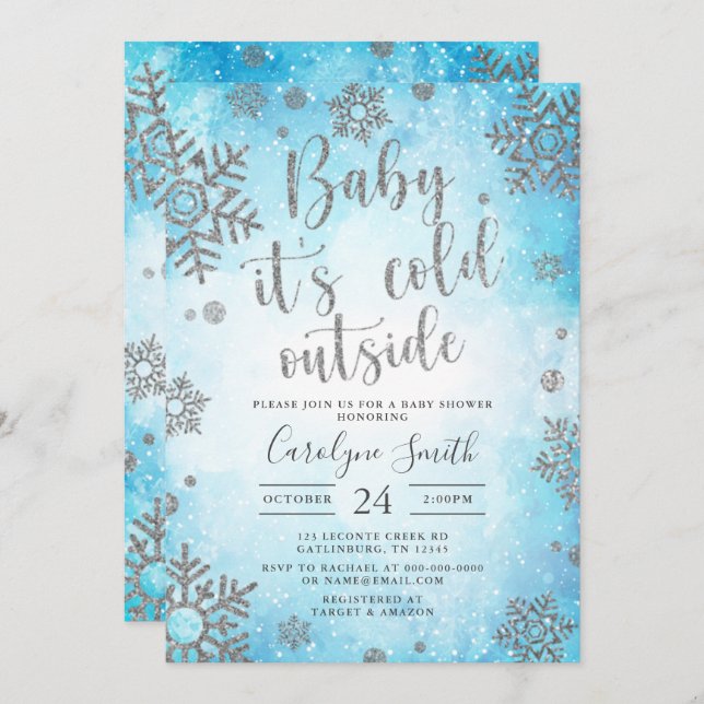 Christmas Baby shower invitation (Front/Back)