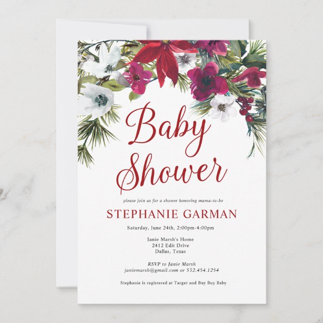 Christmas Baby Shower Invitation (Front)