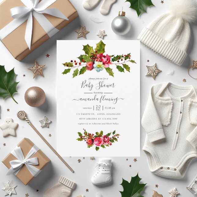 Christmas Baby Shower Invitation (Christmas Baby Shower Invitation)