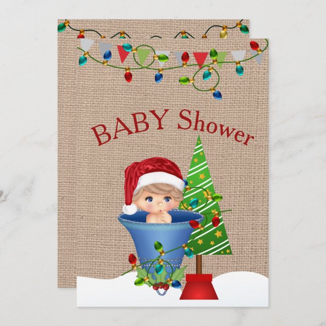 Christmas Baby Shower Invitation (Front/Back)