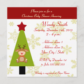 Christmas Baby Shower Invitation Cards