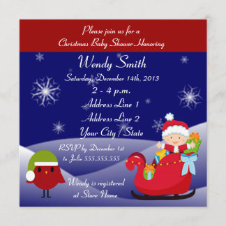 Christmas Baby Shower Invitation Cards
