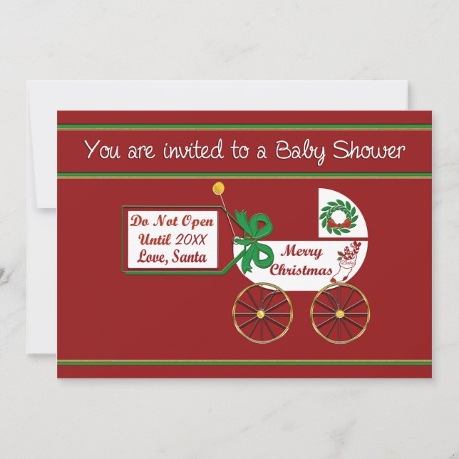 Christmas baby shower invitation Merry Christmas (Front)
