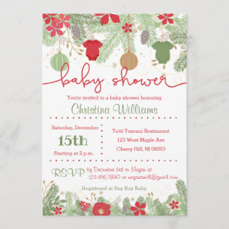 Christmas Baby Shower Invitations