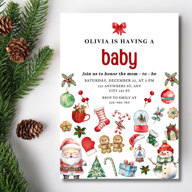 Christmas Baby Shower Invite,  Festive Baby Shower Invitation (Creator Uploaded)