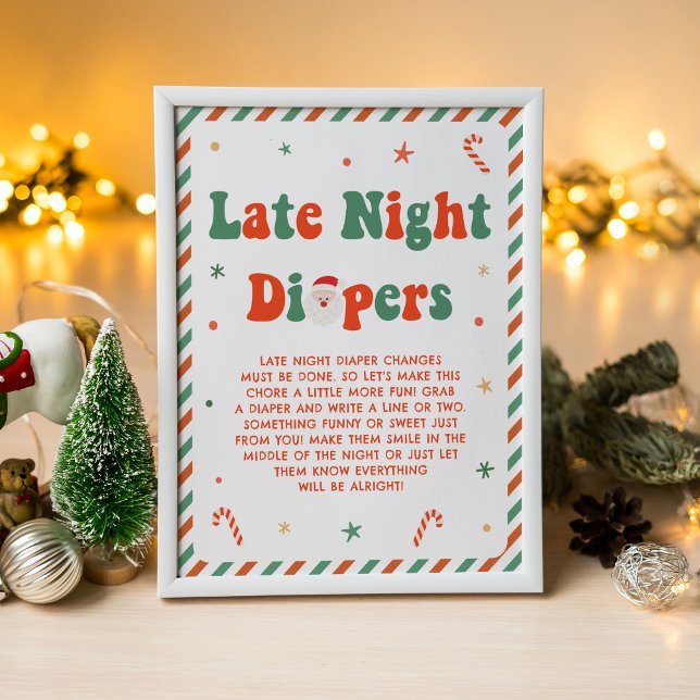 Christmas Baby Shower Late Night Diapers Poster (Creator Uploaded)