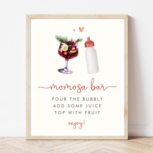 Christmas Baby Shower Momosa Bar Sign (Creator Uploaded)