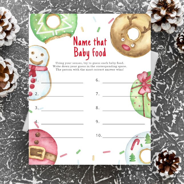 Christmas baby shower Name that baby food game (Creator Uploaded)