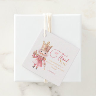 Christmas Baby Shower Pink Nutcracker Thank You Favour Tags