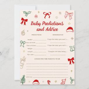 Christmas Baby Shower Predictions Game Card