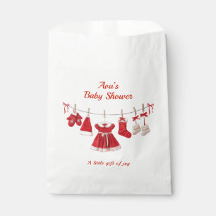 Christmas Baby Shower Santa Clothes Red & White Favour Bags
