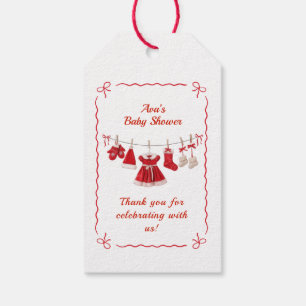 Christmas Baby Shower Santa Clothes Red & White Gift Tags