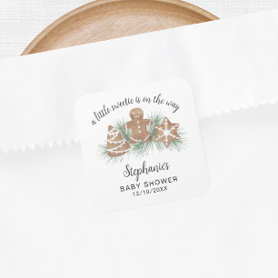 Christmas Baby Shower Square Sticker