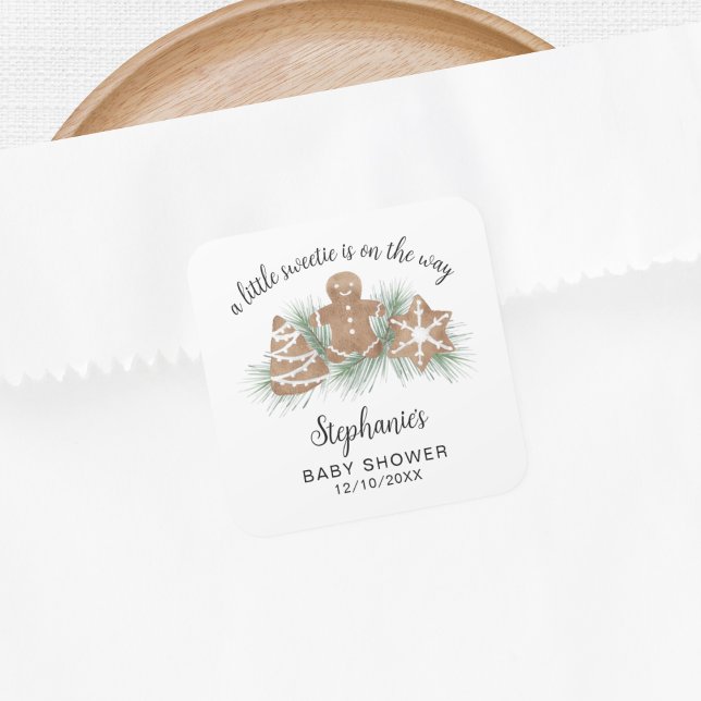 Christmas Baby Shower Square Sticker (Creator Uploaded)