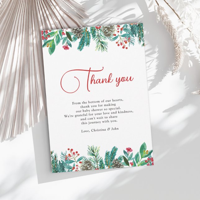 Christmas Baby Shower Thank You Card (Creator Uploaded)