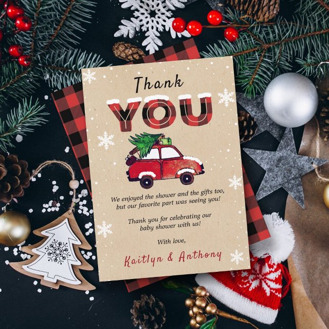 Christmas Baby Shower Thank You Card (Creator Uploaded)