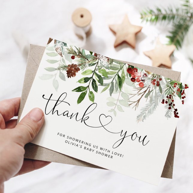 Christmas baby shower thank you card (Creator Uploaded)