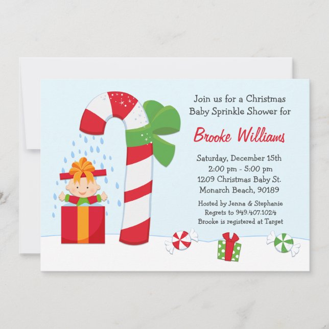 Christmas Baby Sprinkle Shower Invitation (Front)