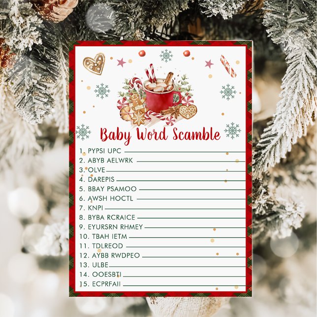 Christmas Baby Word Scamble Baby Shower Game Card (Creator Uploaded)