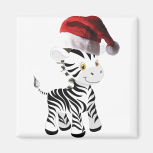 christmas baby zebra magnet