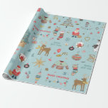 Christmas background, seamless wrapping paper patt<br><div class="desc">Christmas background,  seamless wrapping paper pattern with snowman,  fir-tree,  toys,  deer,  gifts.</div>