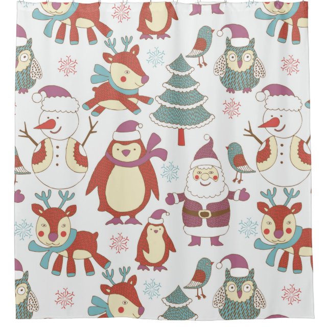 Christmas background shower curtain (Front)