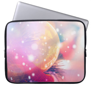 Christmas background with bokeh lightabstract, bac laptop sleeve