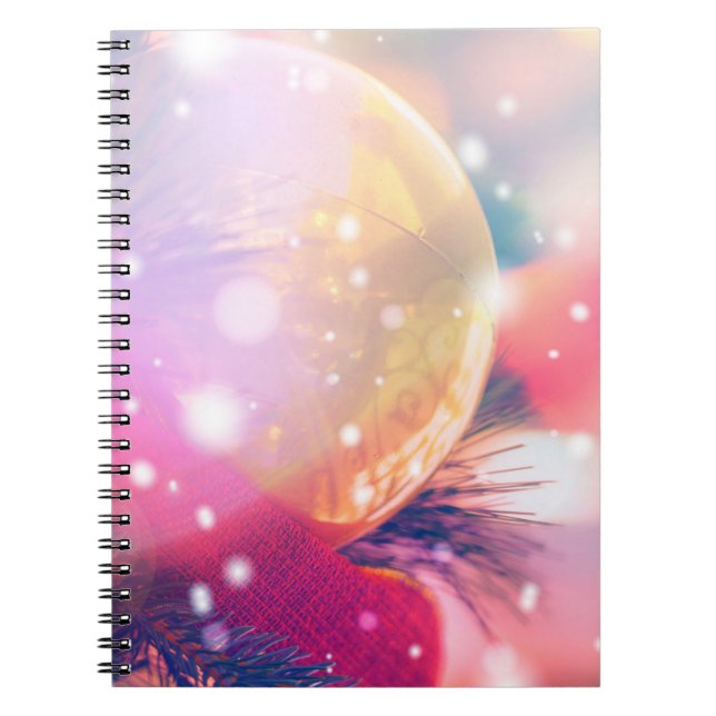 Christmas background with bokeh lightabstract, bac notebook (Front)