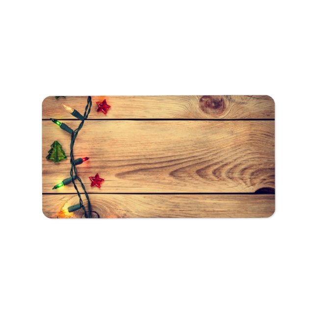Christmas Background With Lights Label (Front)