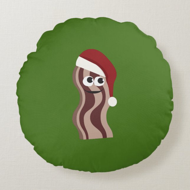 Christmas Bacon Round Cushion (Front)