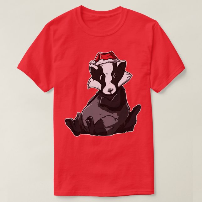 Christmas Badger T-Shirt (Design Front)