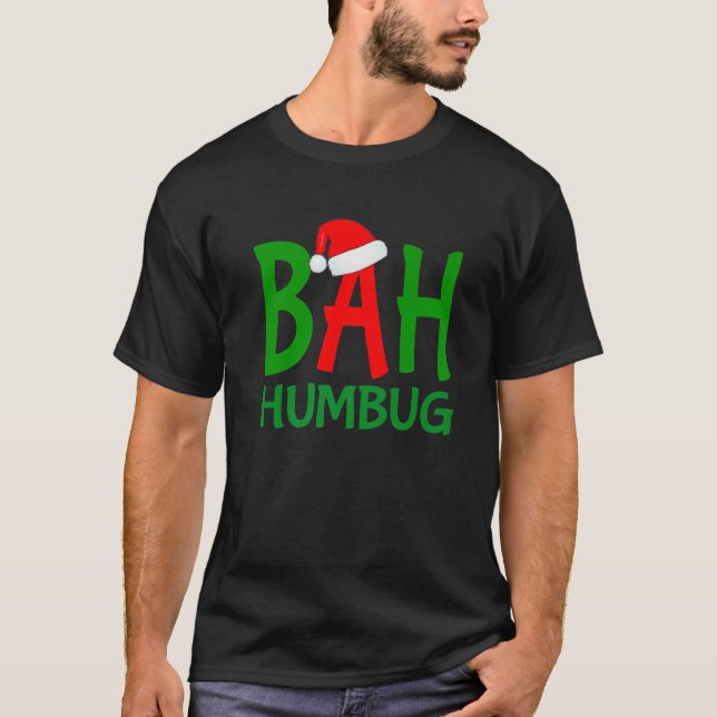 Christmas Bah Humbug Ebenezer Scrooge Design T-Shirt (Front)