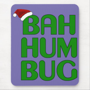 Christmas Bah Humbug Shirt Art-Xmas Humbug Santa Mouse Pad