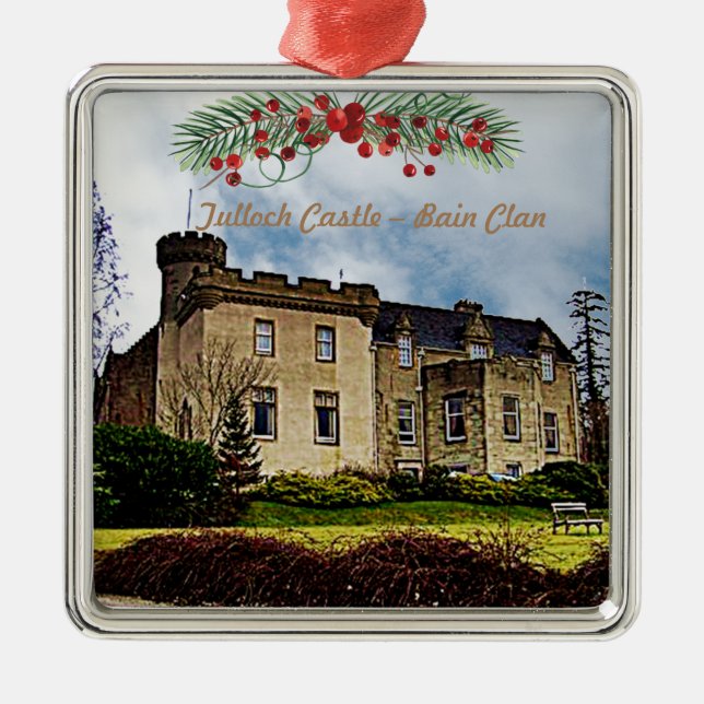 Christmas Bain Clan's Tulloch Castle Photo  Metal Tree Decoration (Front)