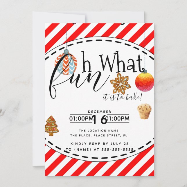 Christmas bake off fundraiser event cookie party invitation (Front)