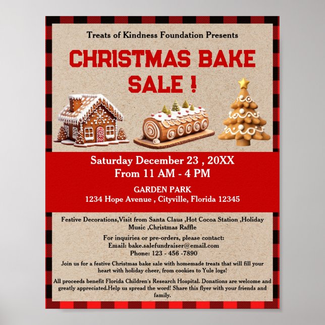 Christmas Bake Sale Fundraiser  Poster (Front)