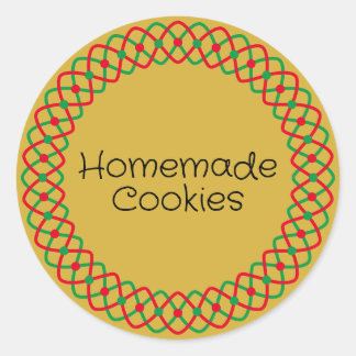 Christmas Bakery Box Packaging Classic Round Sticker