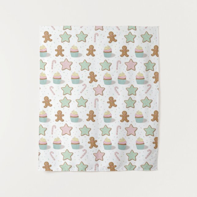 Christmas Bakery Treats Pattern Tapestry (Front)