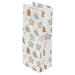 Christmas Bakery Treats Pattern Wine Gift Bag
