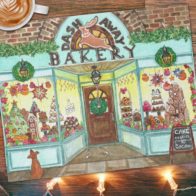 Christmas Bakery Watercolor Artist Made Holiday Jigsaw Puzzle (Creator Uploaded)