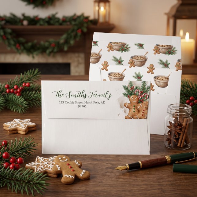 Christmas Baking Cookie Exchange Printed Address Envelope (Creator Uploaded)