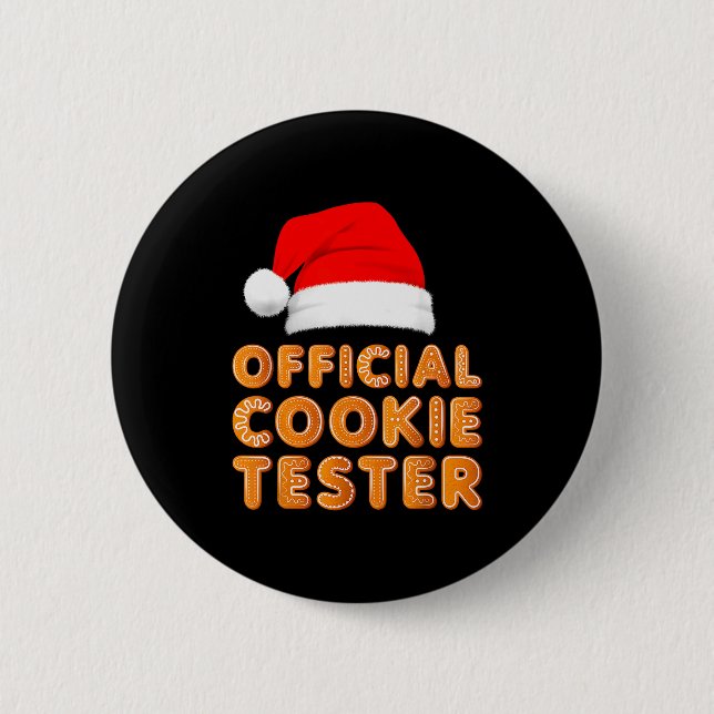 Christmas Baking Crew Cookie Tester Xmas Pajamas  6 Cm Round Badge (Front)