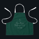 Christmas baking crew modern minimal elegant type apron<br><div class="desc">Christmas baking crew modern minimal elegant type traditional Christmas festive holiday gift dark green holiday baking crew apron design.</div>