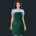 Christmas baking crew modern minimal elegant type apron<br><div class="desc">Christmas baking crew modern minimal elegant type traditional Christmas festive holiday gift dark green holiday baking crew apron design.</div>