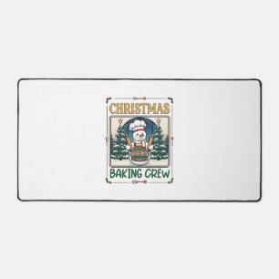 Christmas Baking Crew Snowman Chef Gingerbread Coo Desk Mat