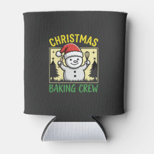 Christmas Baking Crew Snowman Holiday Can Cooler