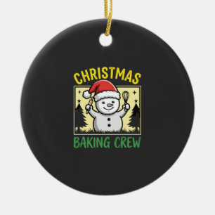 Christmas Baking Crew Snowman Holiday Ceramic Tree Decoration