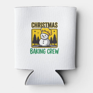 Christmas Baking Crew Snowman Holiday Design Can Cooler