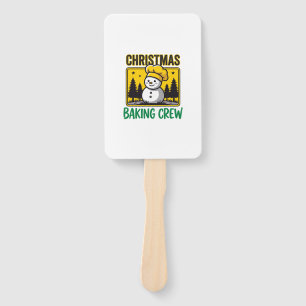 Christmas Baking Crew Snowman Holiday Design Hand Fan