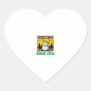 Christmas Baking Crew Snowman Holiday Design Heart Sticker
